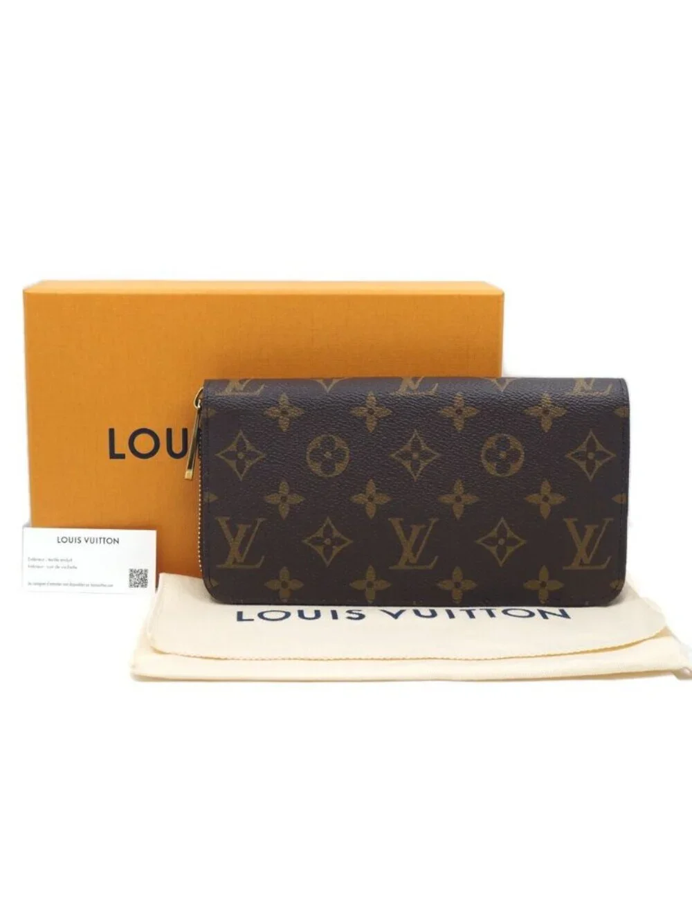 Louis Vuitton Zippy Wallet Coin Purse Brown Monogram Gold